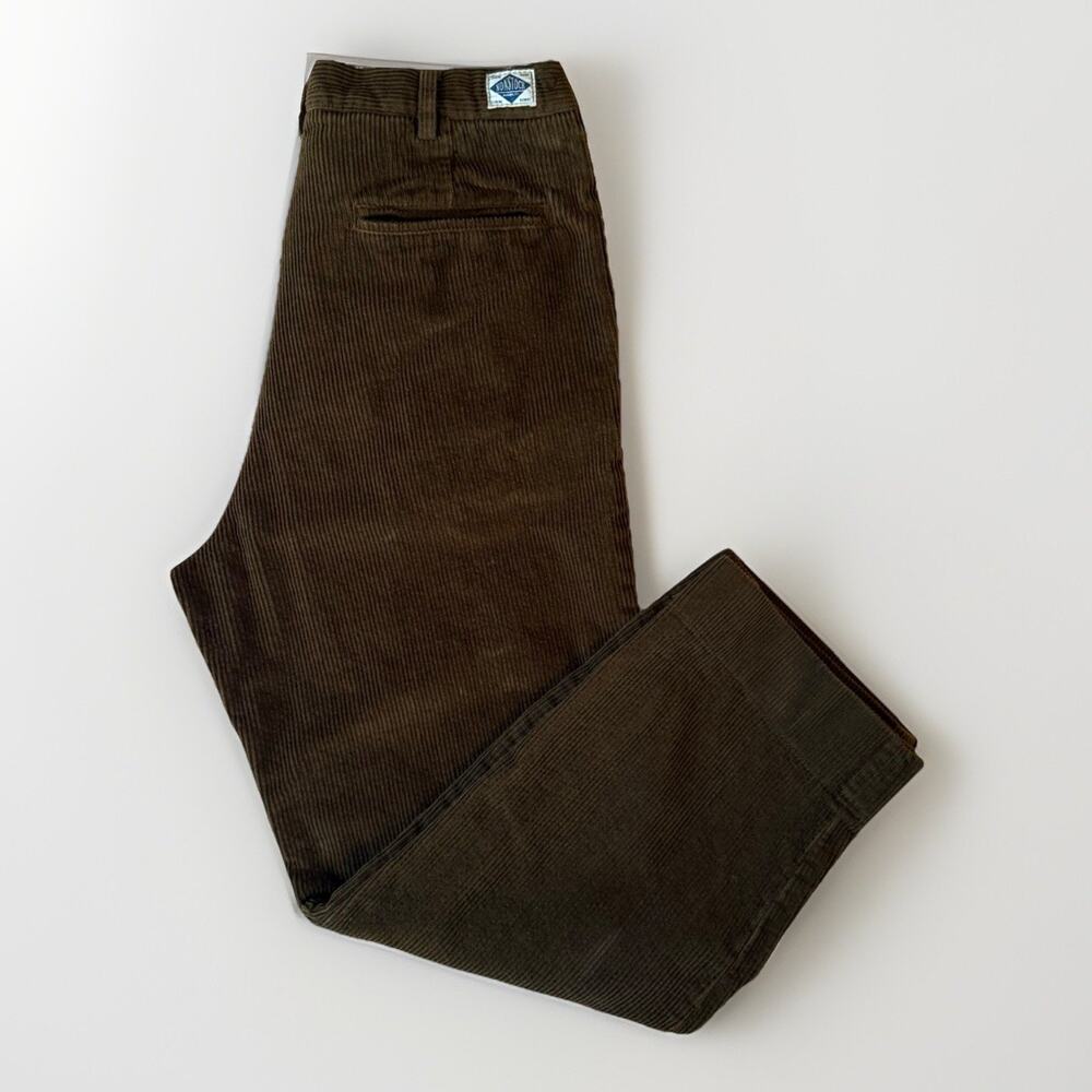 Non Stock MFG Corduroy Pants 31 Brown Minimalist Pleated Minimalist New York